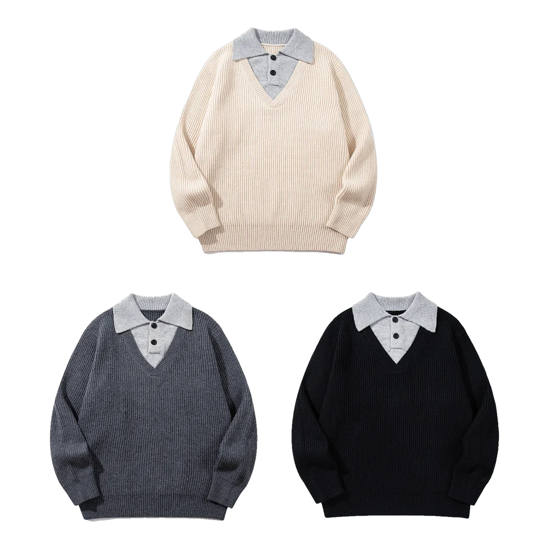 The Vintage Layered Knit Jumper V